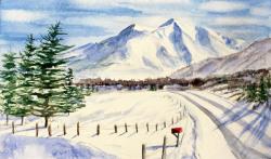 Mount Sopris with Red Mailbox